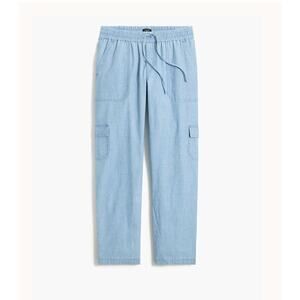 J. Crew Chambray Drawstring Cargo Pant – Blue – Size 4